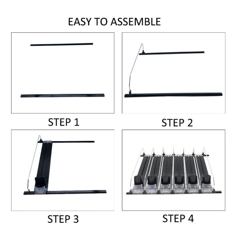 Automatic Drink Pusher Glide Width Adjustable Simple Operation Labor Space Saving Black Self Pushing Can Organizer For Fridge