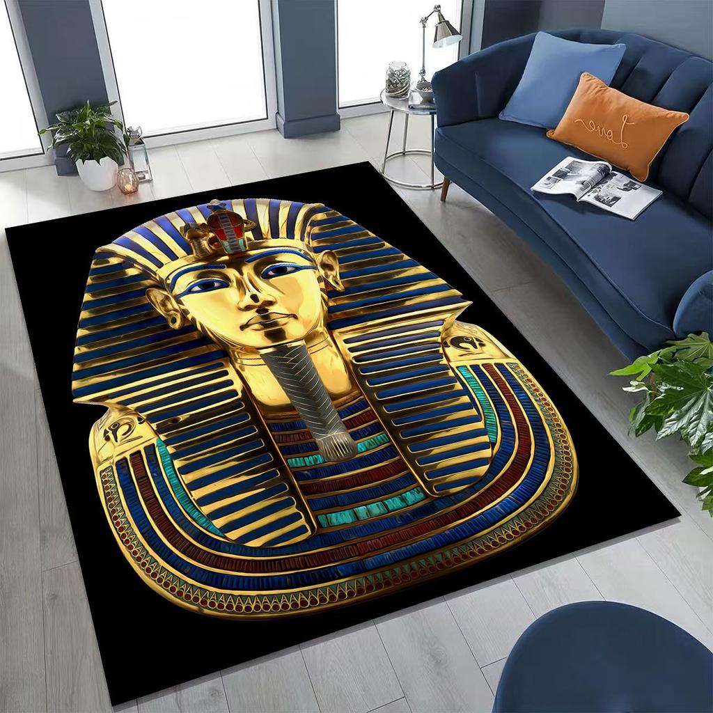 Ancient Egyptian God Dead Anubis Pharaoh Tutankhamun Mask Rug for Bedroom Living Room Sofa Home Doormat Decor,Non-slip Floor Mat