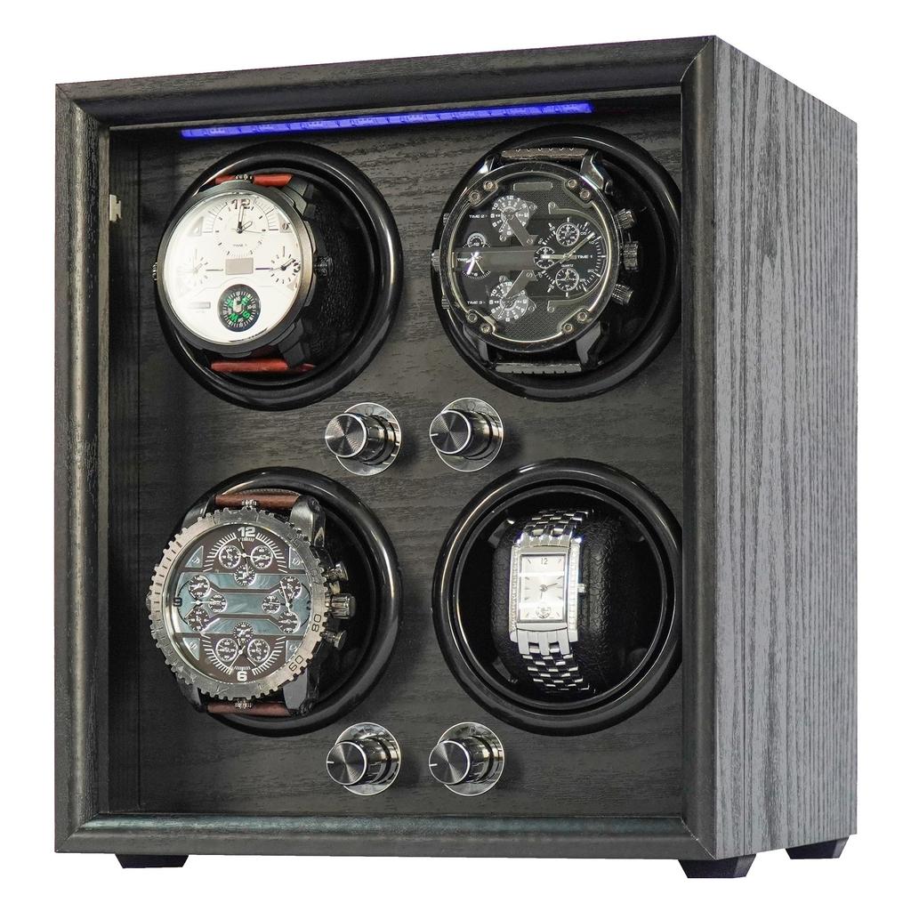 ORYX Uhr mit automatischem Aufzug, Uhr 4, Automatik, verstellbar, mit LED, hochwertige, USB-betriebene Maschine, Uhrenbeweger, Uhrenbeweger, Uhrengehäuse, Uhrenbeweger,