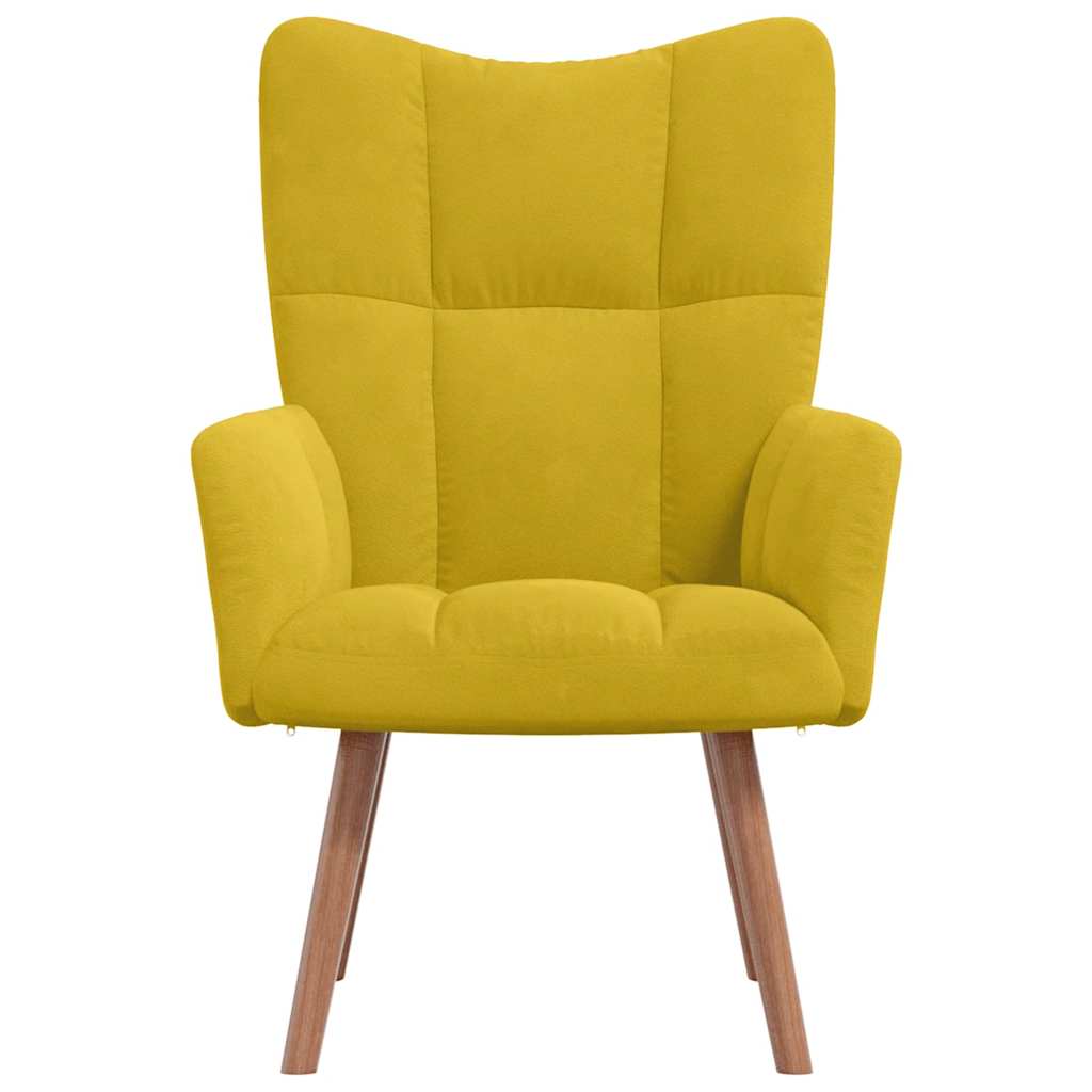 Vidaxl Armchair, Mustard Yellow, Upholstered In Velvet