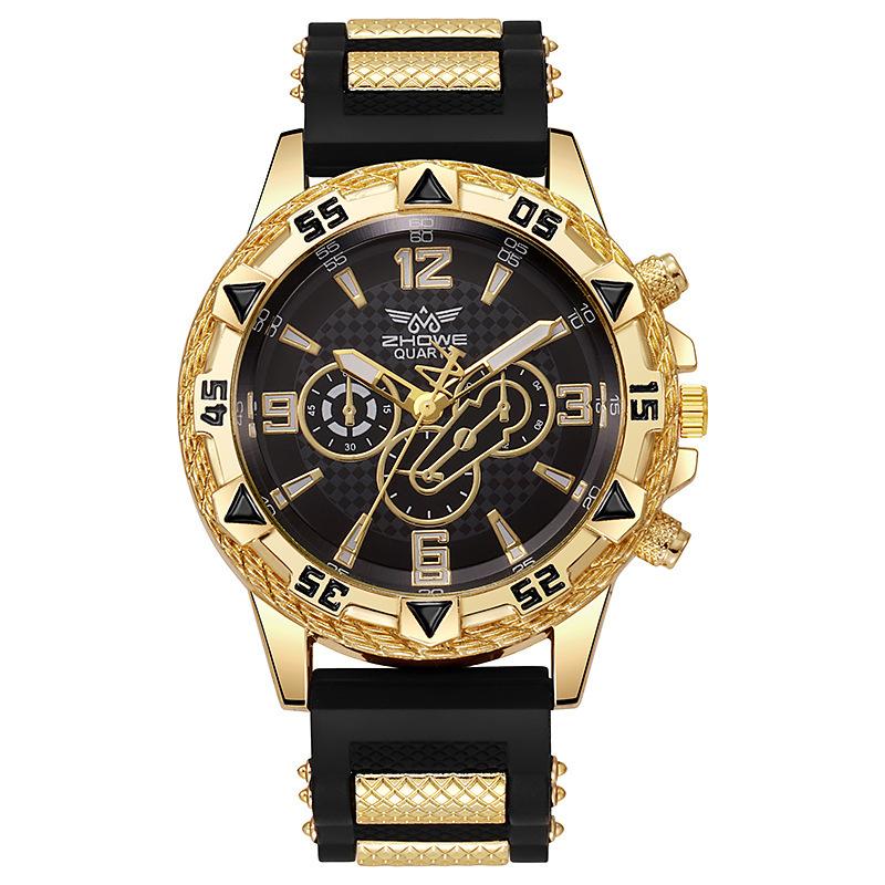 Business Blu-ray Men's Watch Men's Watch Large Dial Quartz Watch Watch Silicone Strap
