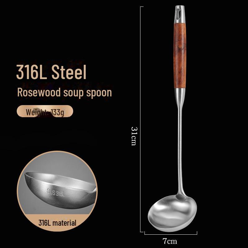 

Мини-лопатка из нержавеющей стали с ручкой из розового дерева – Нескользящая кухонная утварь 304 Steel with Rosewood Handle