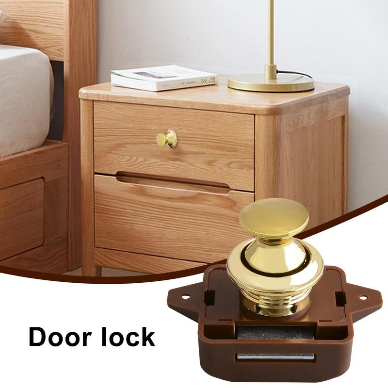 Camping Car Push Lock Keyless Zinc Alloy Button RVs Van Caravan Motorhome Locks Furniture Drawer Cabinet Door Lock Hardware