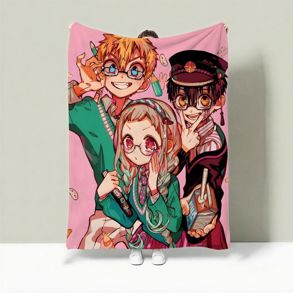 Anime T-Toilet-Bound Hanako-kun Throw Lightweight 240g Flannel Blanket Soft Skin-friendly for Summer Cooling