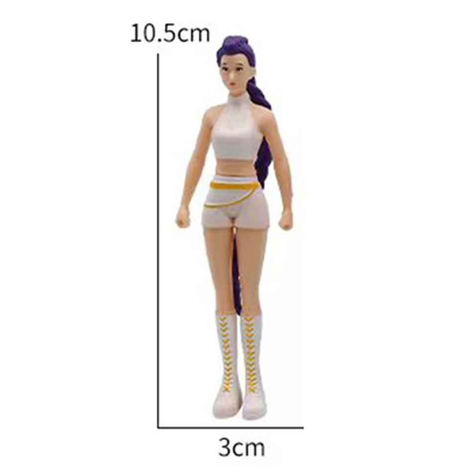 Cartoon Kpop Dämonenjäger Rumi Mira Zoey Actionfigur Modell Spielzeug Tiger Design Schreibtischdekoration Modell Statuen Ornament