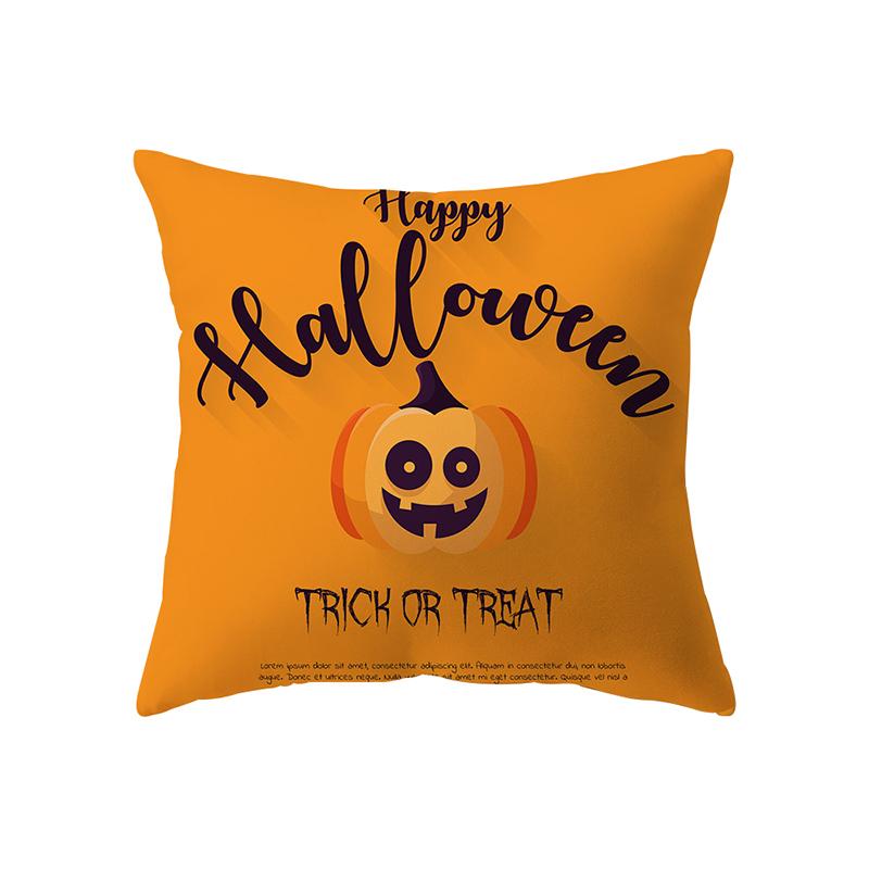 Devil Pumpkin Throw Pillow Cover Halloween Theme Throw Pillow Cover Sofa Chair Bed Cushion Cover Home Decor
