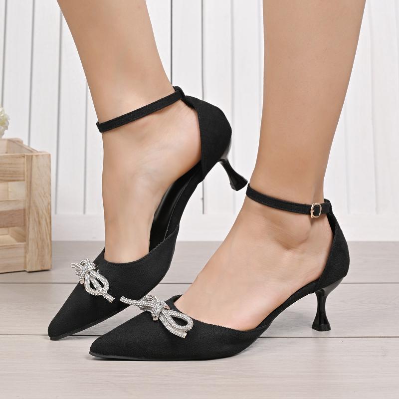 Fashion 2025 New Fashion Ladies Shoes Buckle Strap Women's High Heels Fashion Butterfly-knot Office and Career New Plus Size High Heels