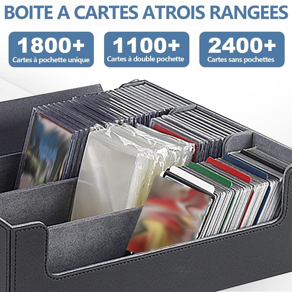 Card Storage Box For Trading Cards, 1200+ PU Leather Commander Card Case, Magnetic Closure Card Holder Fits For Game Cards