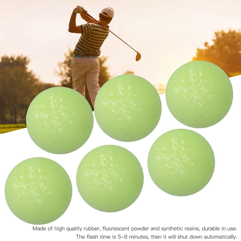 6pcs/set Luminous Golf Ball Double Layer Night Fluorescent Golfballs for Golf Practice