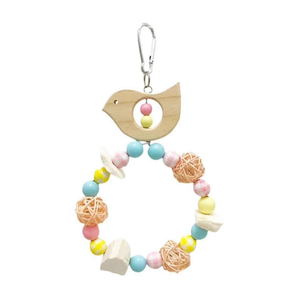 Hanging Bird Swing Toy Wooden Bird Climbing Stand Grinding Claws Chewing Perch  Training Purpose