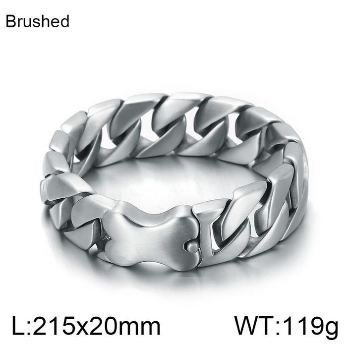

20/24/31mm Miniamlist Men Bracelet Jewelry Street Style 316L Stainless Steel Brushed Cuban Chain