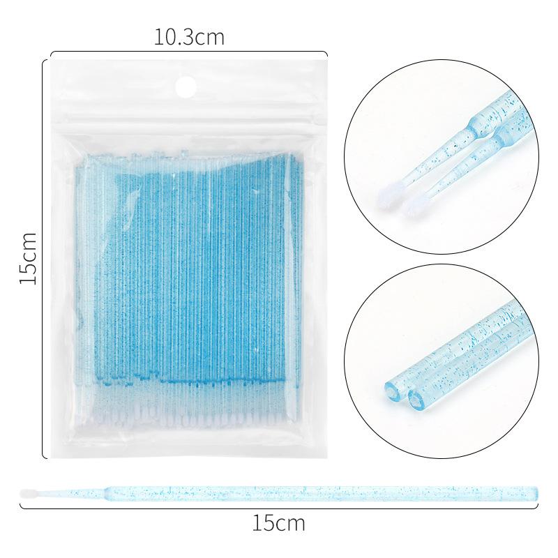 Pinky leem Disposable Eyelash Brush Crystal Lashes Micro Lip Brushes Eyelash Extension Applicator Cleaner Beauty Makeup Tools Mix светло-синий