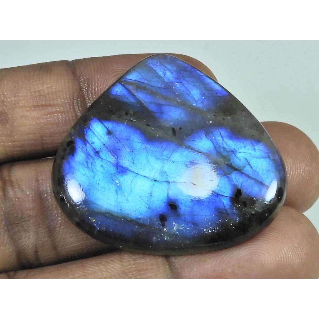 79Cts.Natural Labradorite Blue Flash Pear Cabochon Loose Gemstone 35X39X07MM B-315