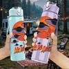 1PC Retro Orange Planet Space Abstract Print 750ml Portable Sports Water Bottle Leakproof Gym Outdoor Travel Drink Cup