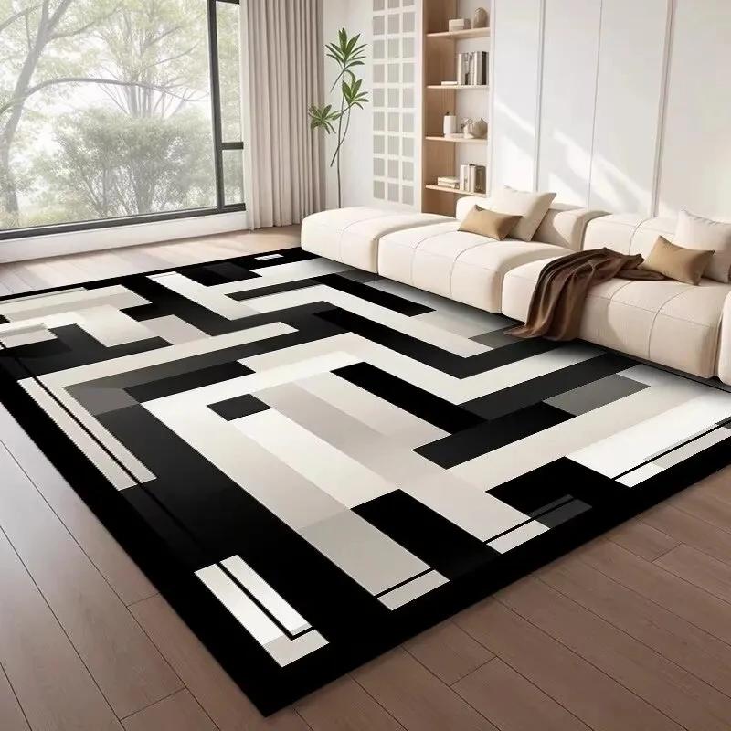 Nordic Style Geometric Pattern Large Carpet Modern Decoration Home Living Room Carpets Bedroom Rugs Anti Slip Washable Mats