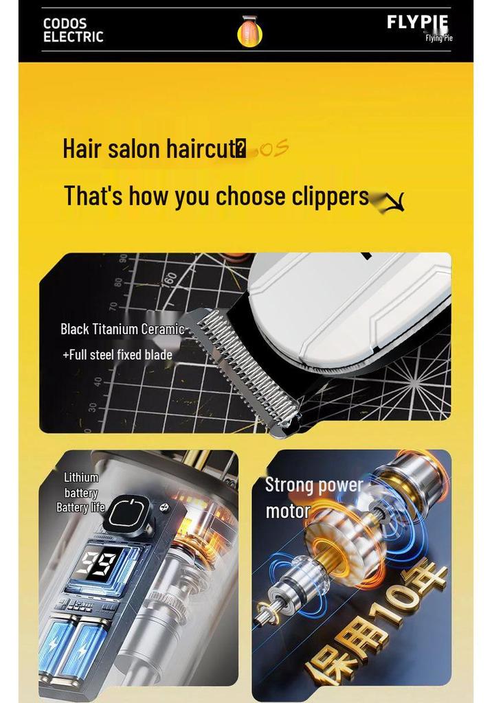 Wireless Digital Display Hair Clipper - Rechargeable Electric Barber Tool for Salon & Home Use