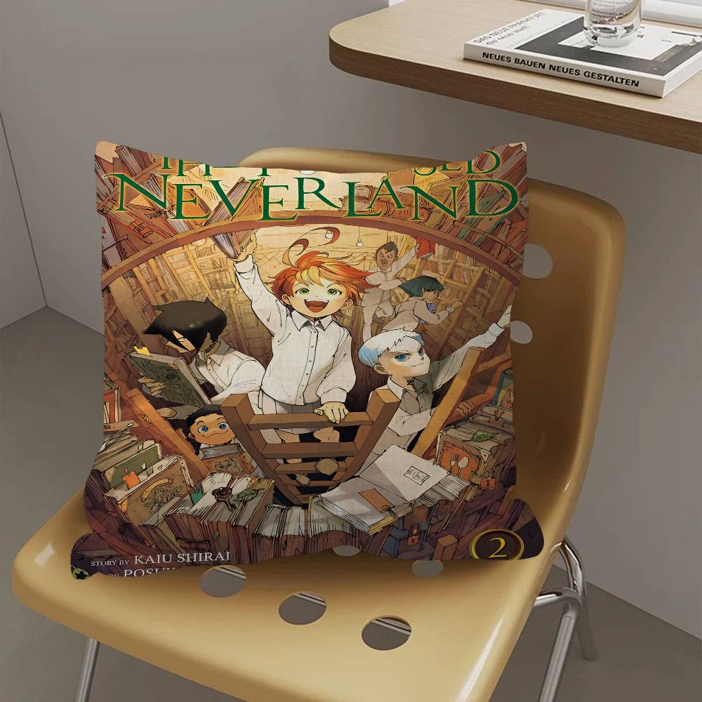 Cartoon The Promised Neverland Pillow Cover Sofa Cushion Cover Home Room Decoration Children Gift