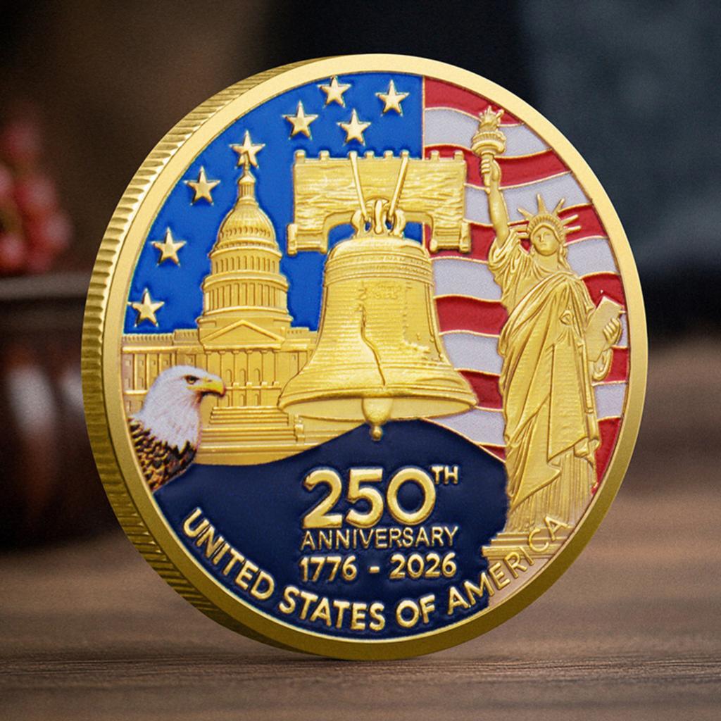 250th Anniversary Metal Relief Color Printing Commemorative Coin Of The United States