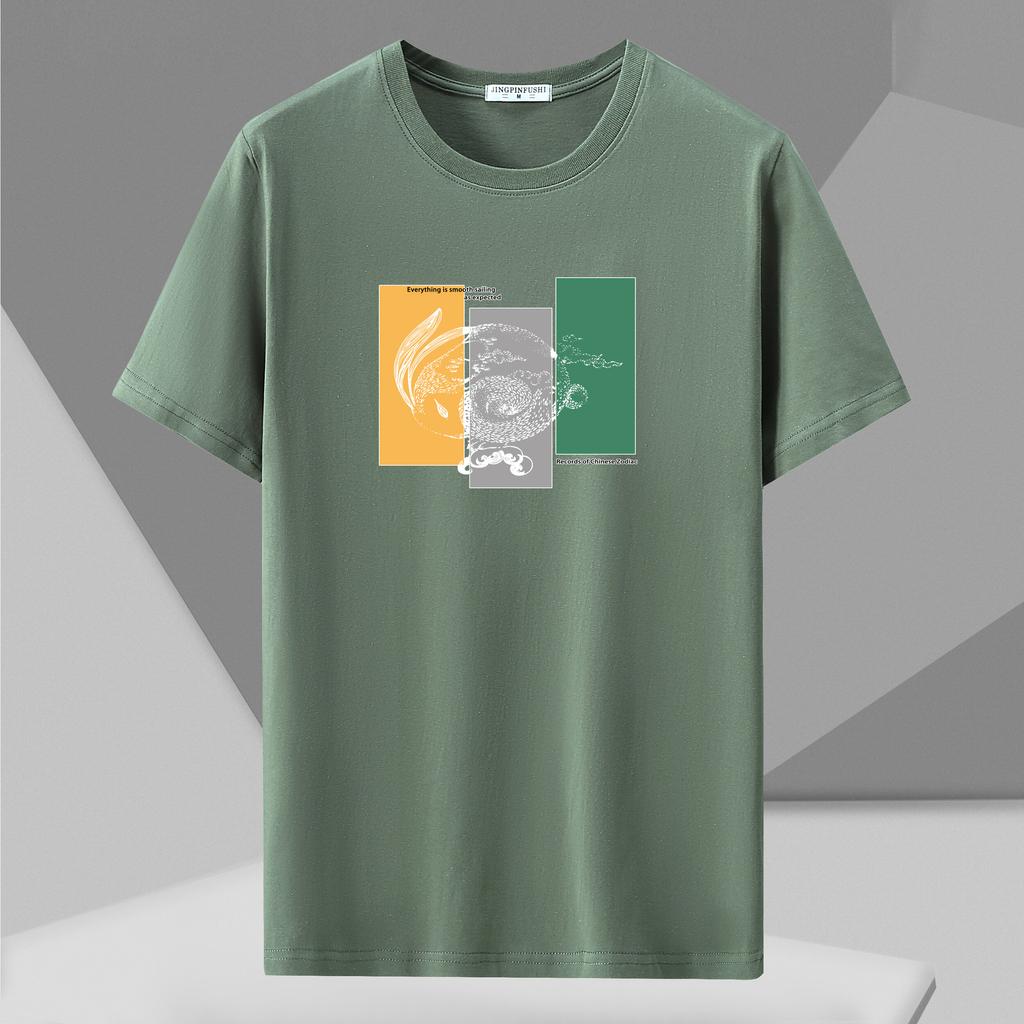 Hals Breezy Übergröße Basic Rundes Kurzarm-T-Shirt in Mehreren Farben