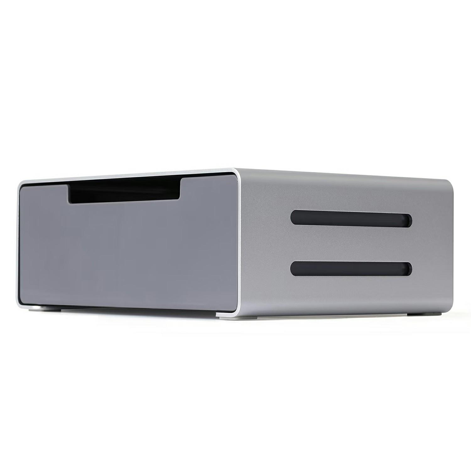 

L26-1 Computer Monitor Laptop Stand Riser Aluminum Alloy Desktop Organizer with Drawer A