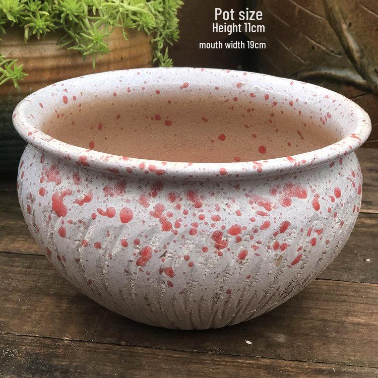 Stor Handgjord Keramik Kruka för Suckulenter och Grönska, Andningsbar Lerkruka i Lila Lera