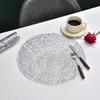1pc Flower Round Placemat PVC Table Mats Heat Resistant Dining Table Decorative Mat Home Party Wedding Christmas Decoration