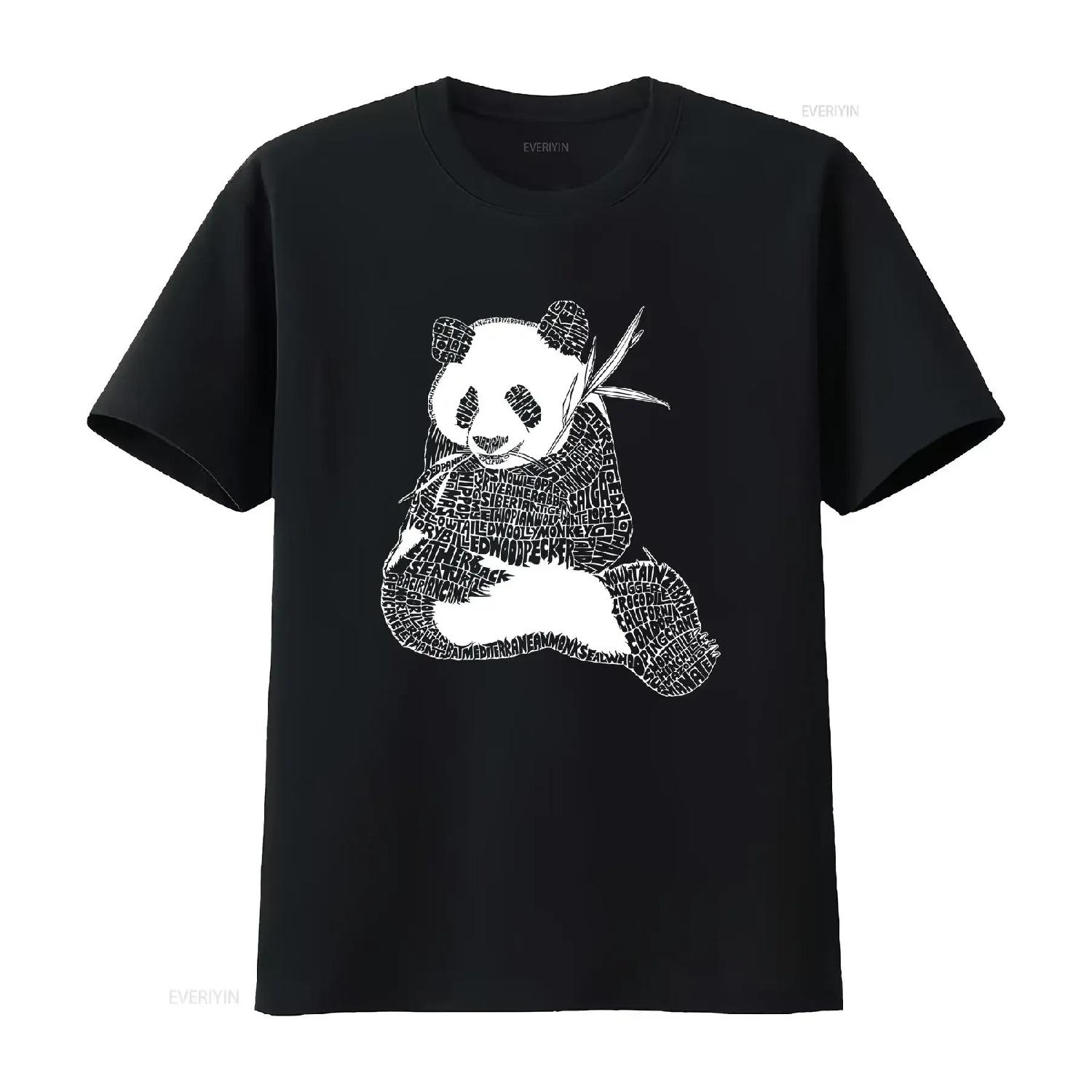 

Men s Premium Blend Word Art T shirt Panda Endangered Species vintage Washed designer clothes Versatile Stretched S чёрный