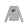 Sportswear Essentials Crew Neck Logo Print Long Sleeve Sweatshirt Women Sweatshirt Gray FJ0442-063