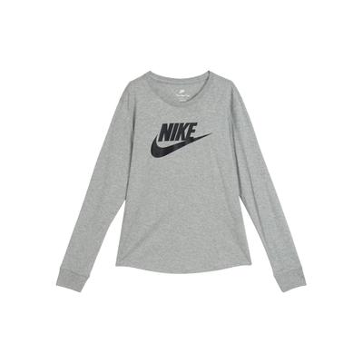 Sportswear Essentials Crew Neck Logo Print Long Sleeve Sweatshirt Women Sweatshirt Gray FJ0442-063