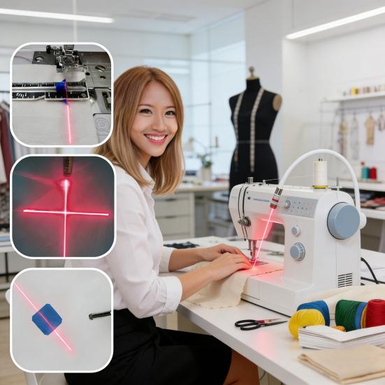 Yousheng Magnetic Positioning Light for Sewing Machines Adjustable Dot Straight Line Crosshair Projection Quilting Light Straight Stitching Guide