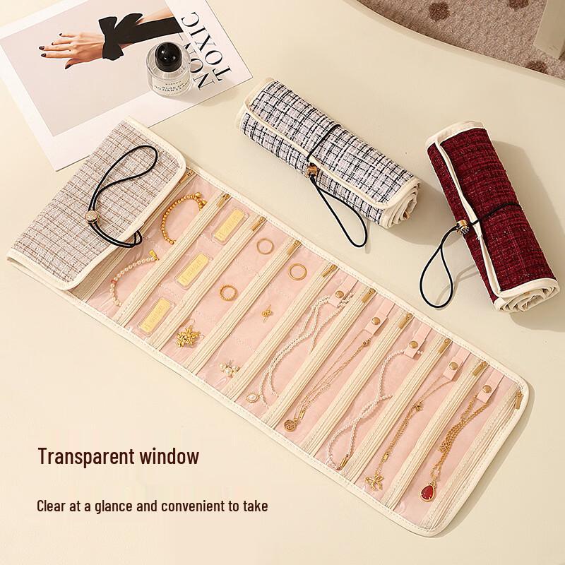 MDNGMDNG Elegant Jewelry Roll-Up Storage Bag