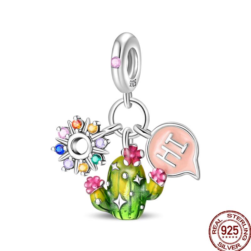 Spring Butterfly Collection Copper Sunflower Bear Butterfly Colorful Beads Suitable Fit 3Mm Original Bracelet