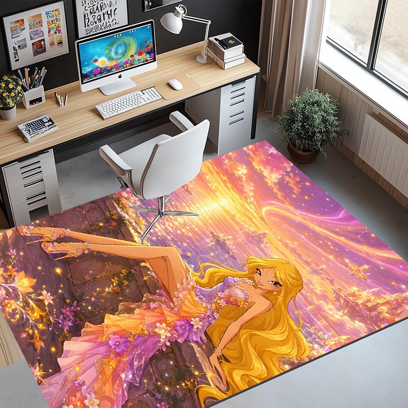 Winx Club Pattern Rug, Indoor/Outdoor Mat, for Picnic, Gameroom, Bedroom, Office, Living Room, Home Decor Carpet, Birthday Gift