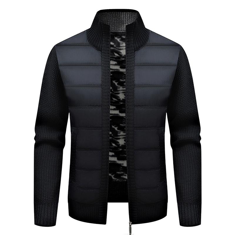

Autumn Winter Men Knitted Cardigan Coat Warm Korean Version Slim Fit Trendy Sweater Long Sleeve Outerwear XXXL антикварні-чорного кольору