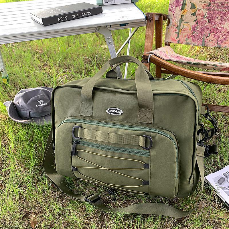 

Canvas bag large capacity new oblique span business travel luggage outdoor mountaineering light travel backpack зелёный