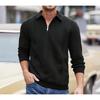 Spring and Autumn New Style Half-open Zipper Lapel Pullover Sweatshirt Casual Solid Color Men's Clothing
