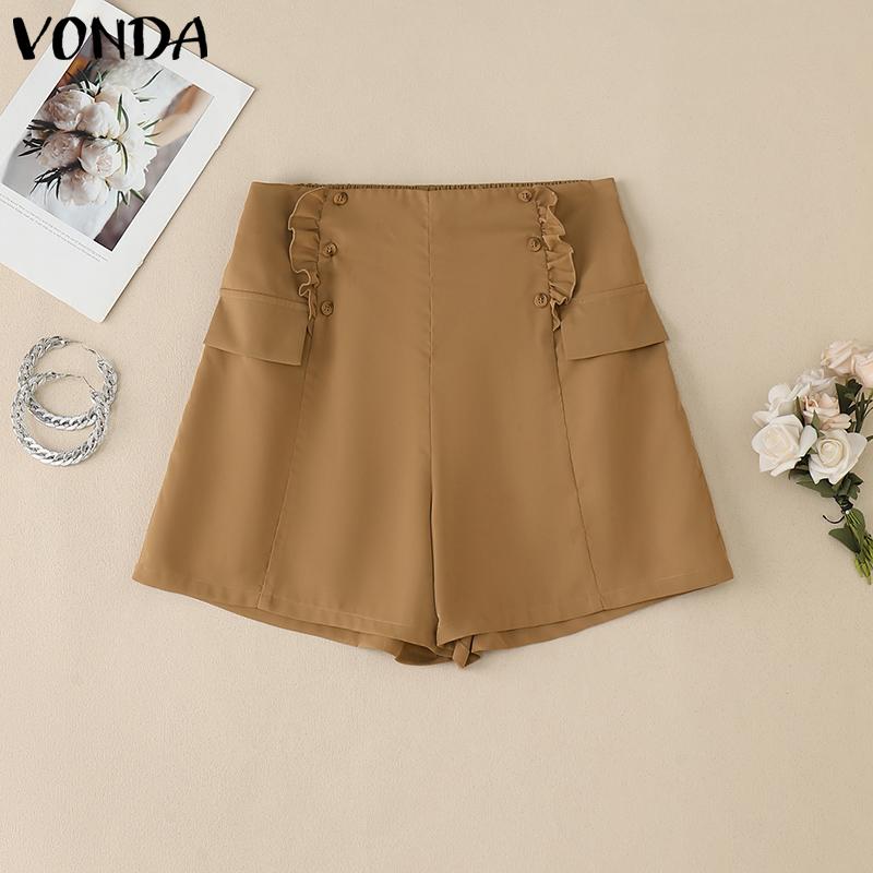 

Женские эластичные шорты мини с оборками и пэчворком 5XL коричневый