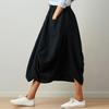 Women's Fashion Summer Solid Color Pocket Skirt Afghan Hippie Ethnic Style Skirt