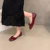 Flat-bottomed French red bow single shoes women's shoes 2025 new spring and autumn ballet with skirt evening shoes