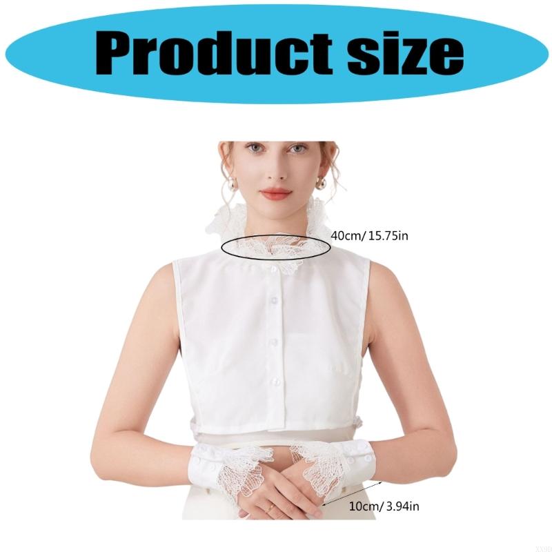 Elegant Decorative Lace Collar And Arm Cuff Sleeves Set For Women Formal Outfit Dress Sweater Enhancement Accessories