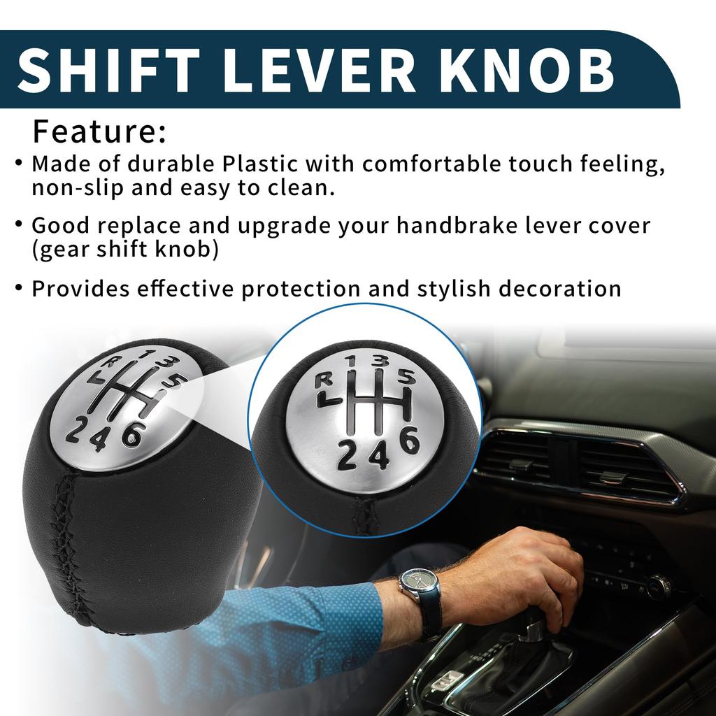 TUCKBOLD Renault Megane Manual Gear Shift Black Silver 1pc 2009-2015 6-Speed Knob, Tone,