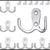 10/5Pcs Coat Hooks Wall-Mounted 2 Hole Towel Hanger For Coats Hat Clothing Home Storage Hook Wall Hook Towel Hanger For Hardware