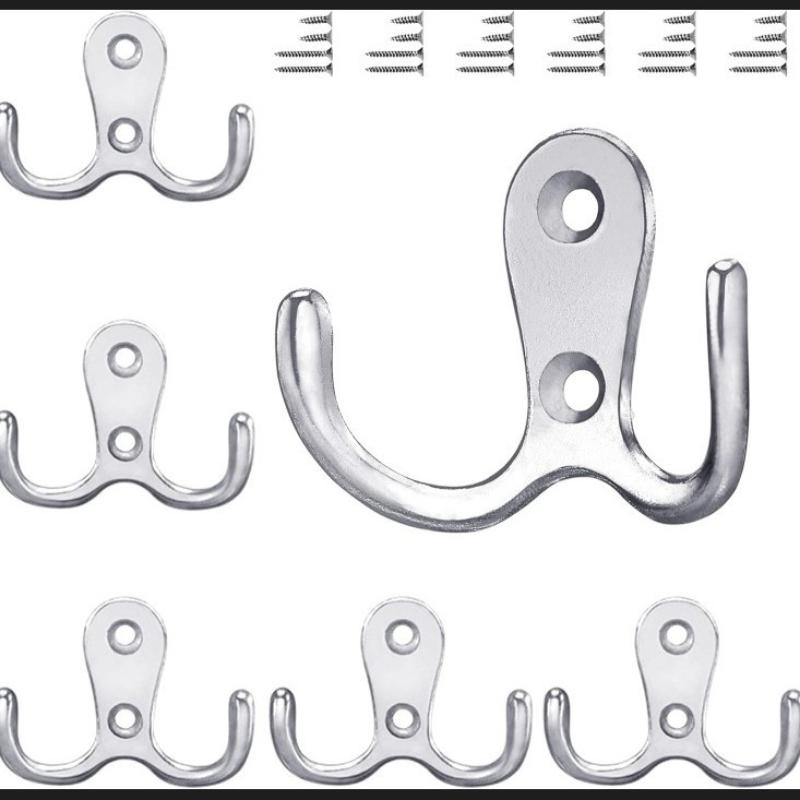 10/5Pcs Coat Hooks Wall-Mounted 2 Hole Towel Hanger For Coats Hat Clothing Home Storage Hook Wall Hook Towel Hanger For Hardware