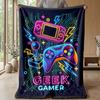 Neon Gaming Ausrüstung Thema Decke Leicht Warm Flanell Decke Dekorative Überwurfdecke für Hausdekoration