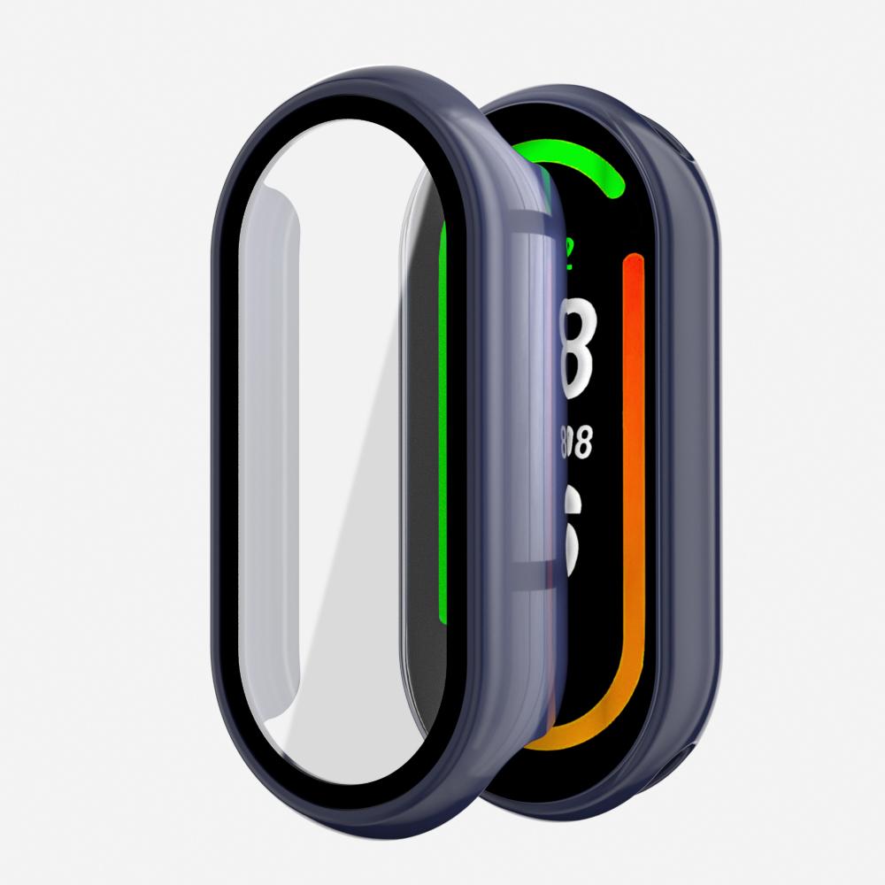 Case For Mi Band 9 8 Protective Hard PC Bumper Screen Protector Tempered Glass+Cover For Xiaomi Mi Band 9 NFC Watch Accessories