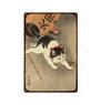 Vintage Japanese Samurai Cat Tin Sign  Retro Metal Wall Art for Home Decor  xCM  Unique Animal Tattoo Design