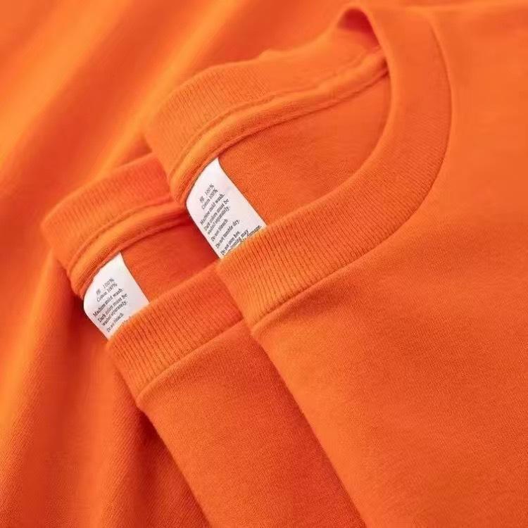 450g Heavyweight Short Sleeve Men's Summer Pure Cotton Tee with Small Collar