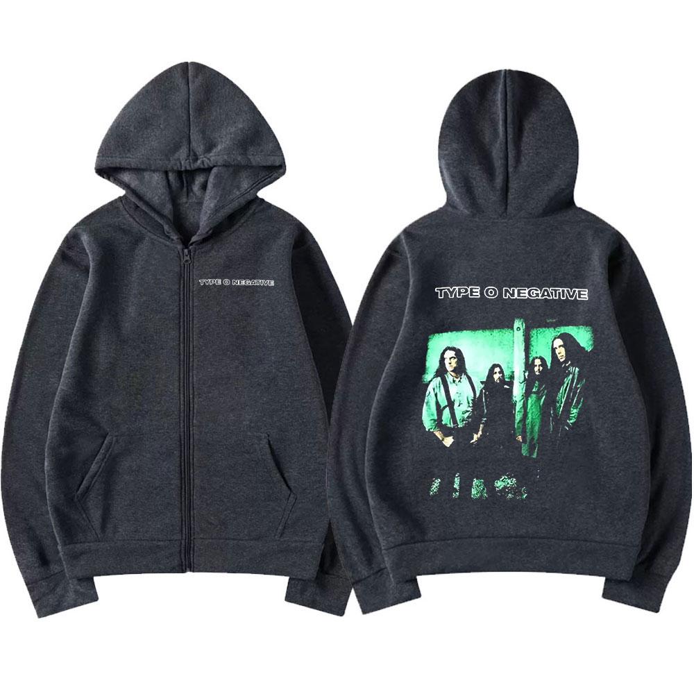 

Rock Band Type O Negative 1996 All You Need Is Blood Худі на блискавці Готичні Вінтажні Худі на блискавці Чоловічі Жіночі Куртки Худі M темно-сірий
