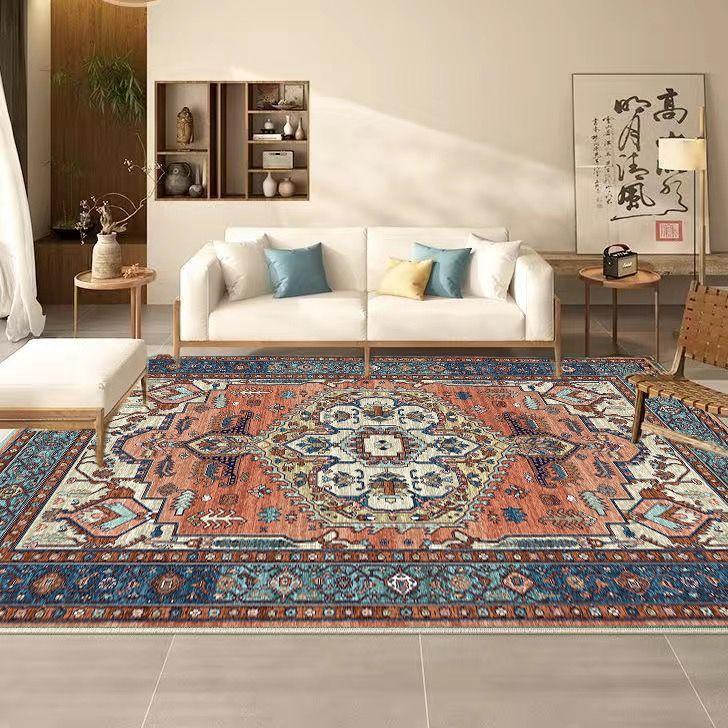 Persian Retro Carpet Living Room Big Size Non-slip Bedroom Decoration Rug Non-slip Mat for Kids Easy Cleaning Machine Washable