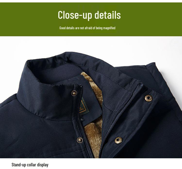 Herren Verdickte Weste für den Winter - Warme, locker sitzende Steppjacke für mittleres und älteres Alter (Große Größe, Modell 7881)